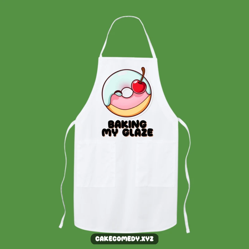 Funny Donut Winking Cherry Apron - Chef's Hilarious Sweet Treat Kitchen Gift