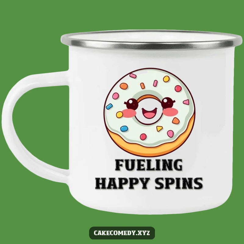 Funny Donut Camping Mug: Durable & Delightful Sprinkle Button Design for Outdoor Fun