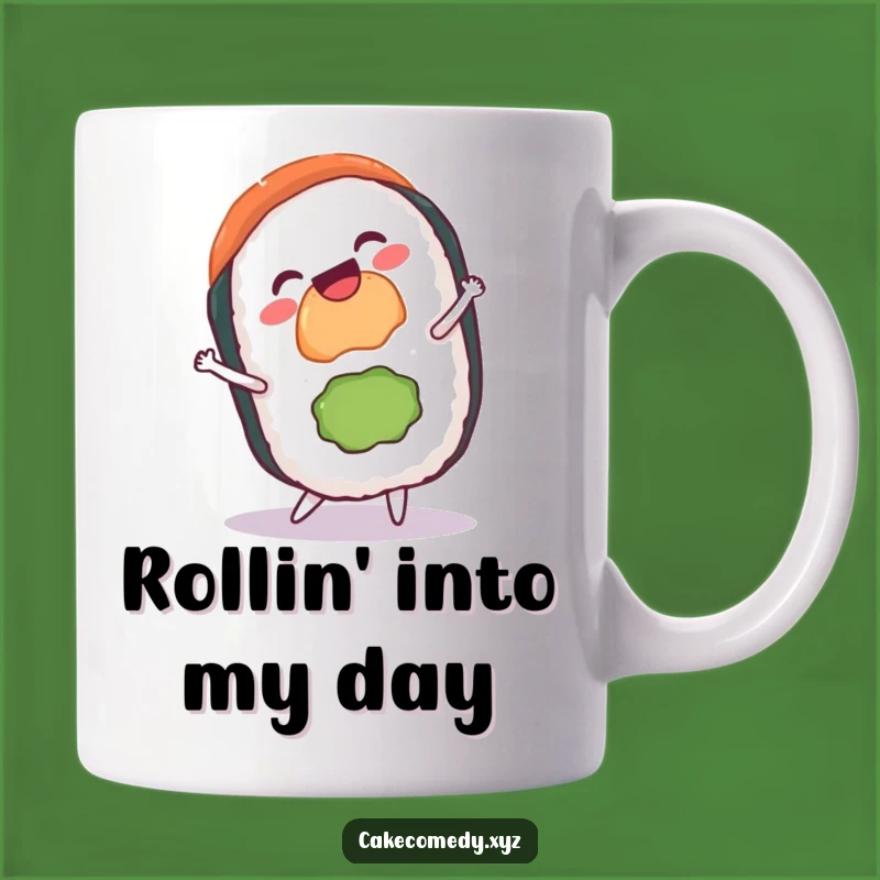 Funny Sushi Cartwheel Mug: Gleeful Roll Gift for Sushi Lovers, Ultimate Fun