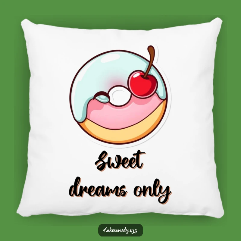 Funny Donut Winking Cherry Pillow - Cozy & Hilarious Comfort Gift