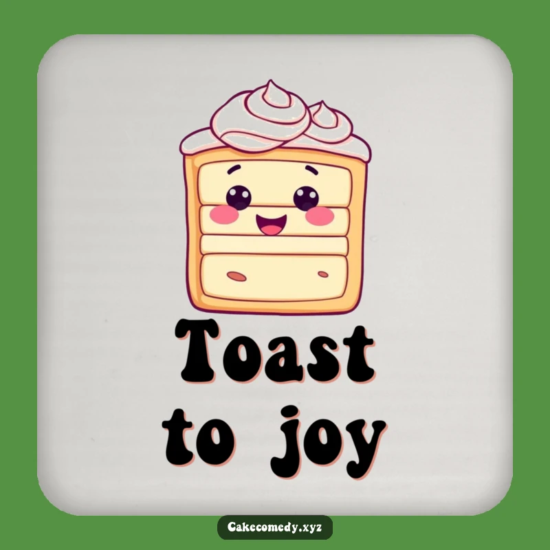 Funny Cake Slice Coaster - Protect Surfaces with Joyful Swirls Gift