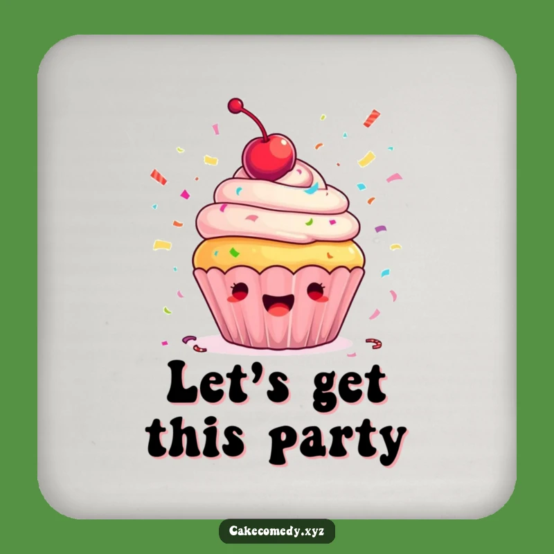 Funny Cupcake Confetti Coaster: Ecstatic Party Protection for Hilarious Drinks
