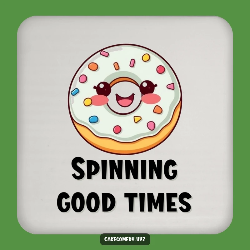 Funny Donut Drink Coasters: Set of Sprinkle Button Designs for Joyful Table Protection