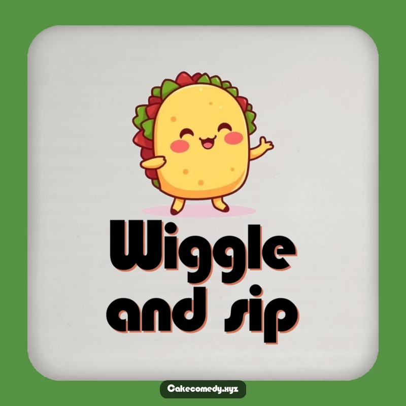 Funny Taco Dance Coaster: Protect Surfaces with Spice