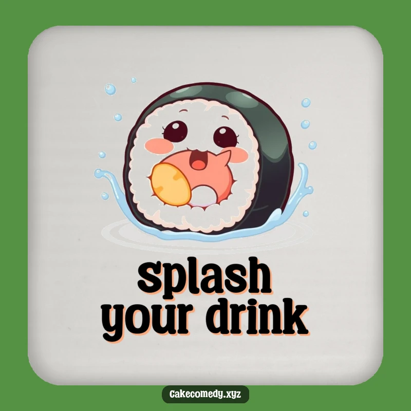 Funny Sushi Drink Coasters: Giggling Roll with Fins for Playful Table Protection