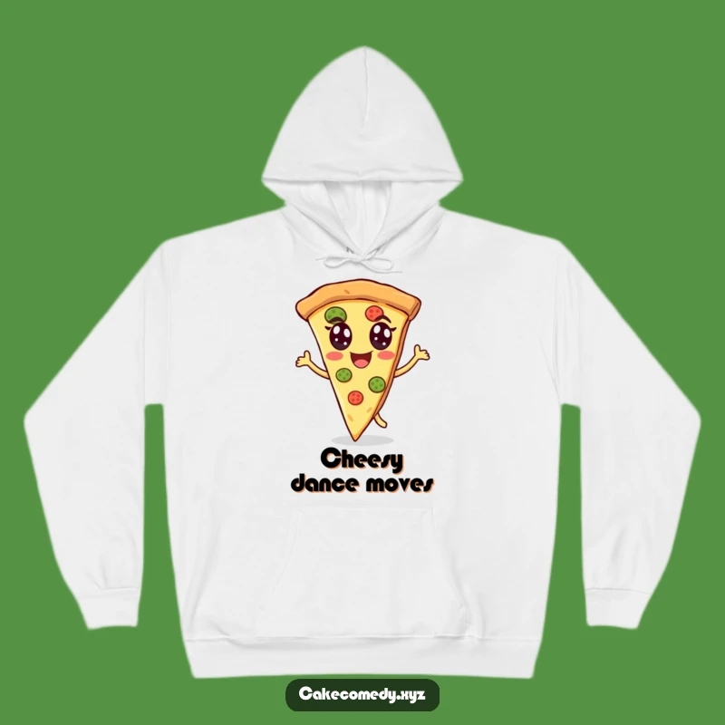 Funny Cheerful Pizza Hoodie: Cozy Dancing Foodie Sweatshirt Gift Idea