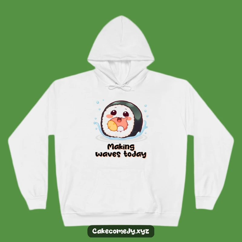 Funny Sushi Hoodie: Cozy Giggling Roll with Fins Design, Your Playful Funny Gift