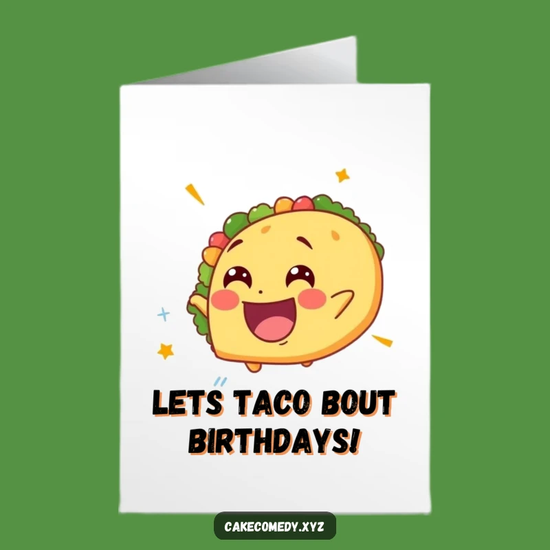 Free Printable Birthday Card: Spinning Taco Fun - Downloadable Party Gift