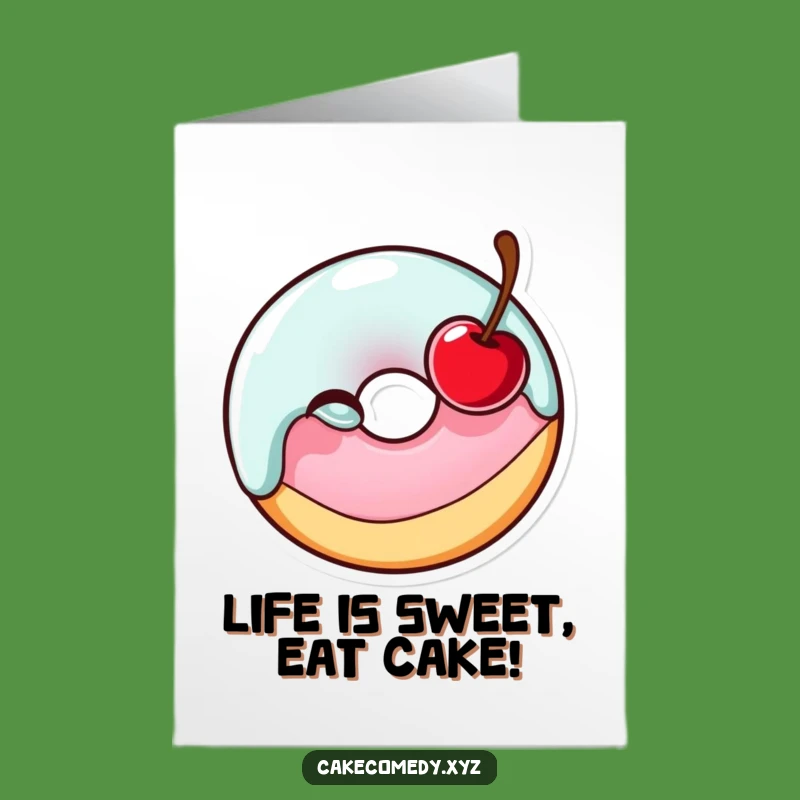 Free Printable Donut Birthday Card: Winking Glazed Treat Funny Downloadable Gift