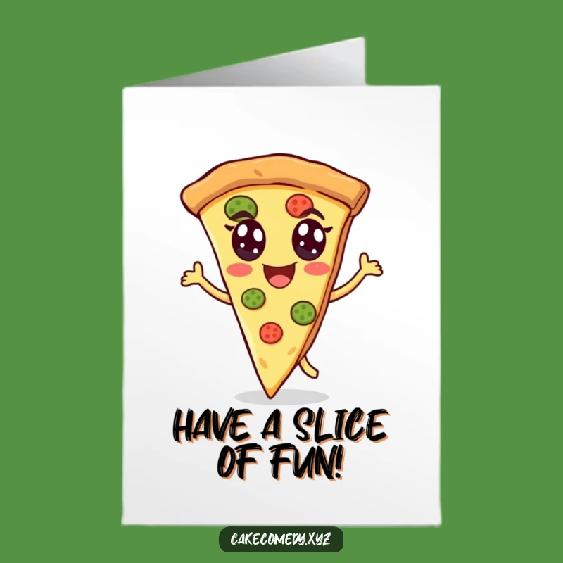 Free Printable Birthday Card: Dancing Pizza Slice Fun - Downloadable Party Gift