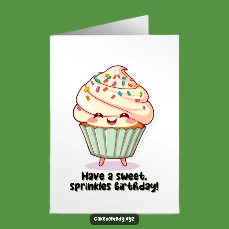 Free Printable Cupcake Birthday Card: Sprinkly Fun Funny Downloadable Gift!