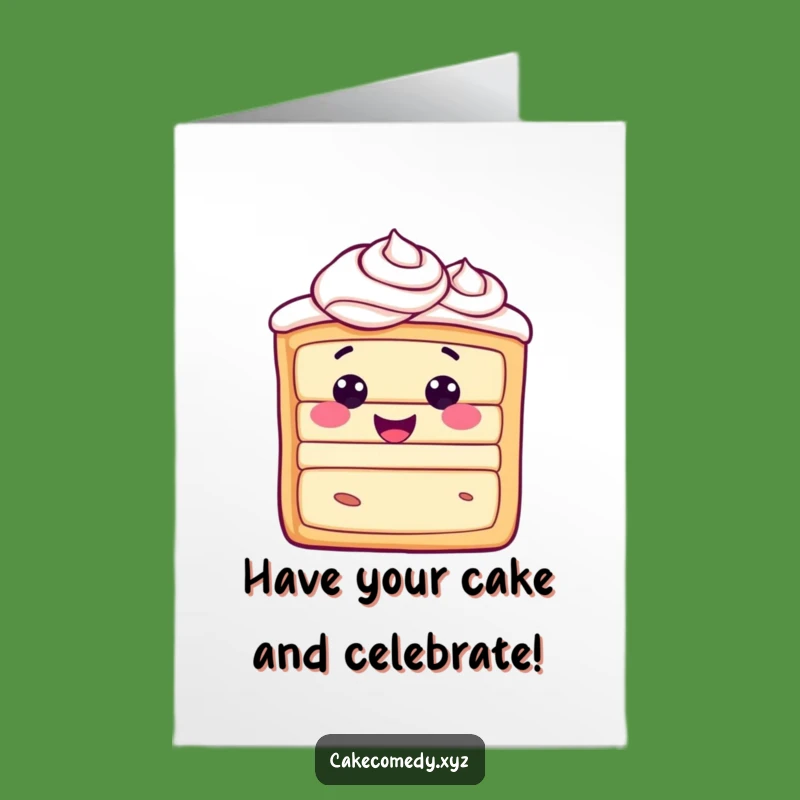 Free Printable Cake Birthday Card: Joyful Frosting Swirls Funny Downloadable Gift