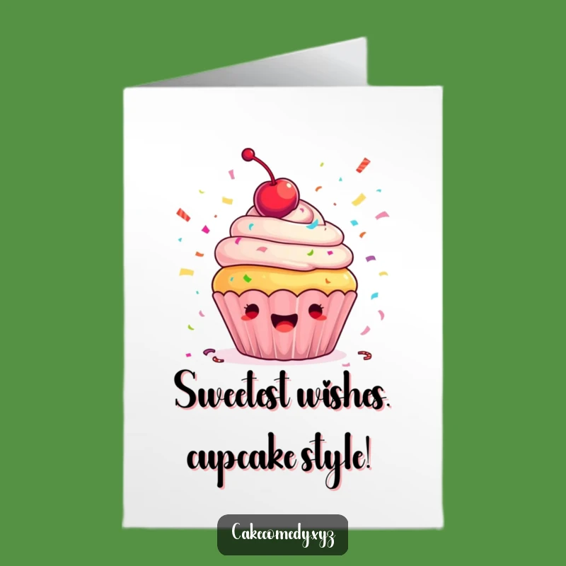 Free Printable Birthday Card: Ecstatic Cupcake Confetti Fun - Downloadable Gift