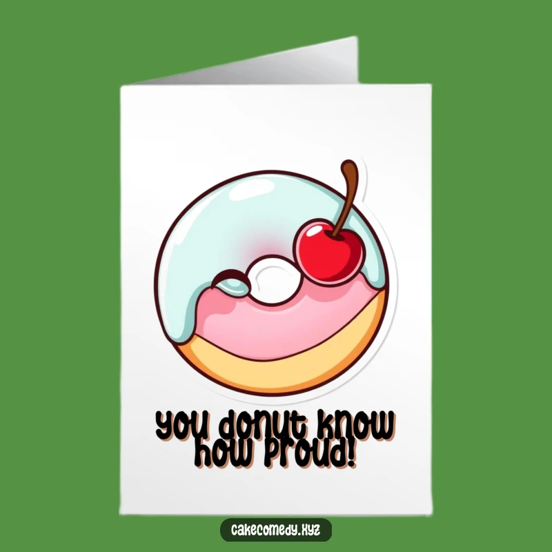 Free Printable Donut Congrats Card: Winking Glazed Treat Funny Downloadable Gift