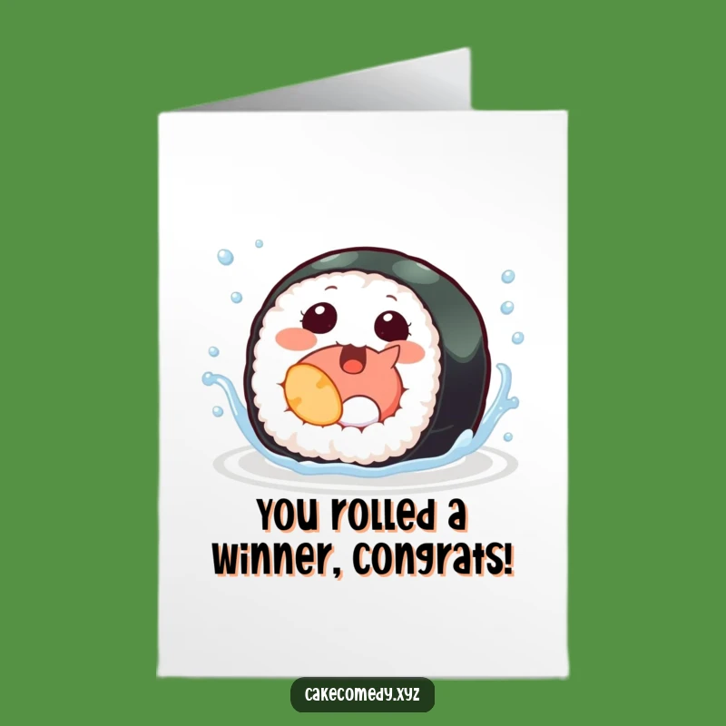 Free Printable Sushi Congrats Card: Giggling Fin Splash, Downloadable Celebration!