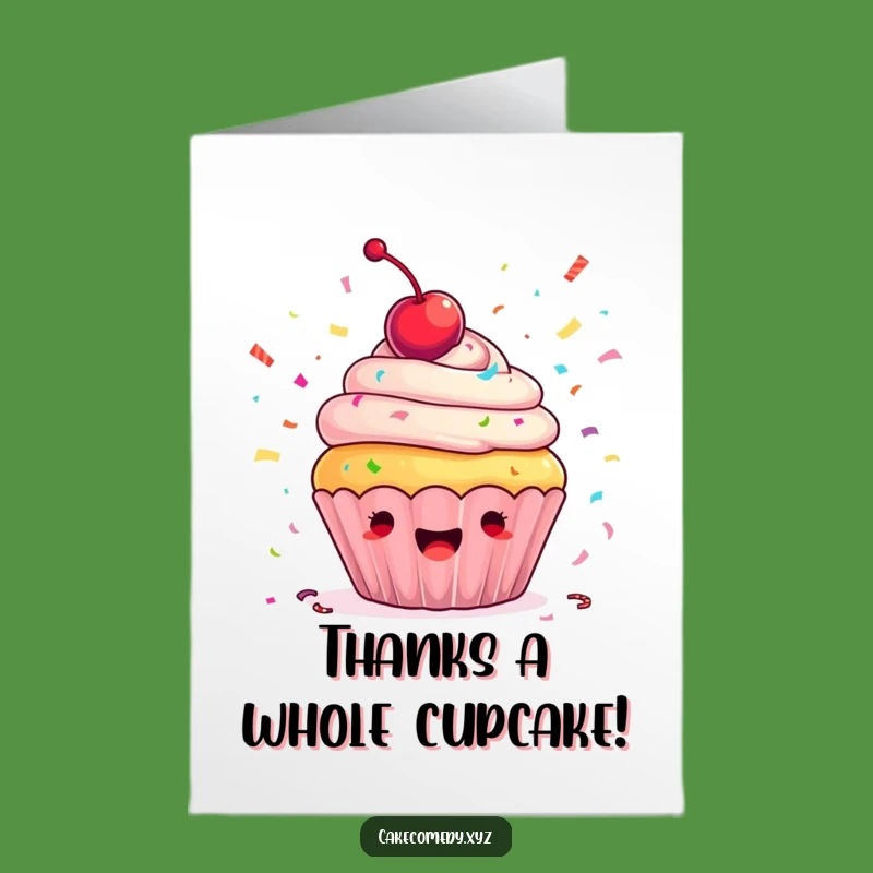 Free Printable Thank You Card: Cupcake Confetti Gratitude - Easy Download