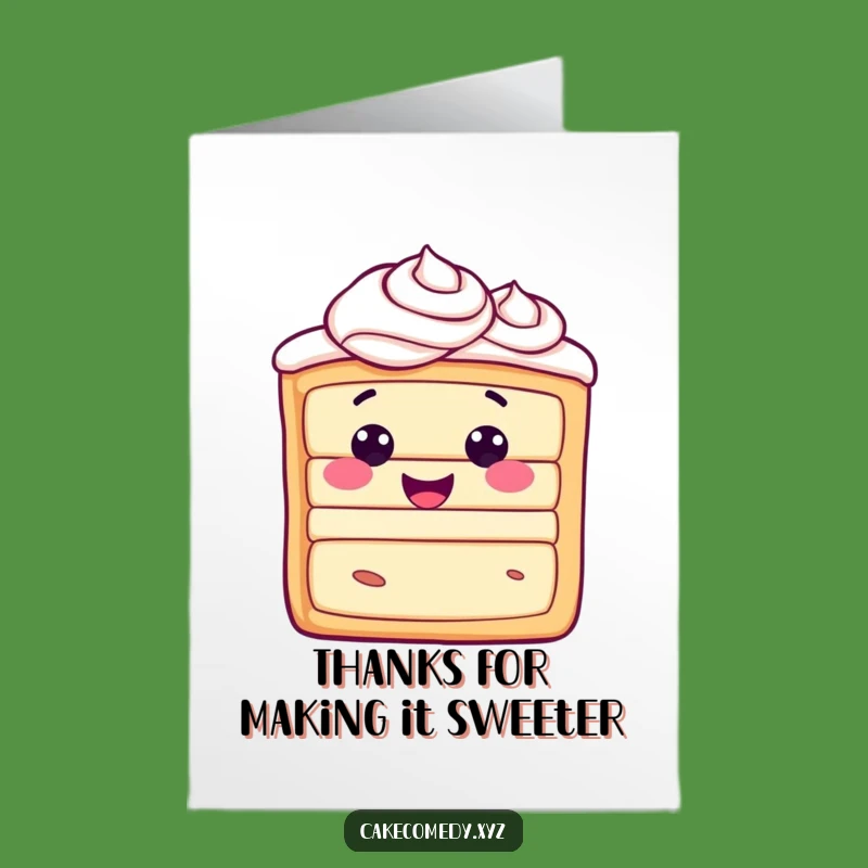 Free Printable Cake Thank You Card: Joyful Frosting Swirls Funny Downloadable Gift