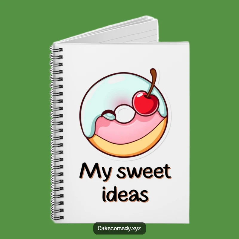 Funny Donut Winking Cherry Notebook - Journal Your Sweet Thoughts Gift