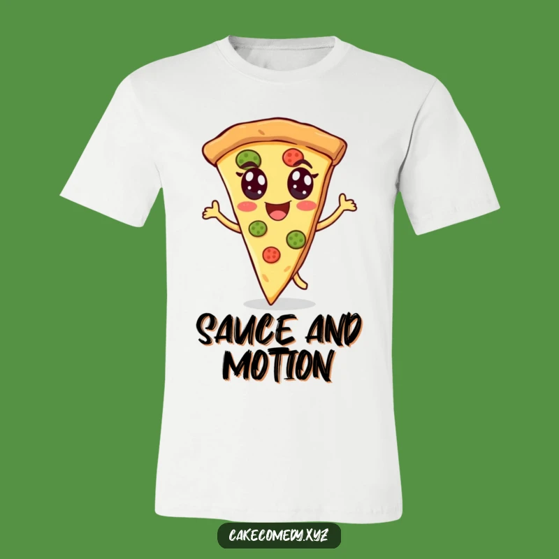 Funny Dancing Pizza T-Shirt: Cheerful Foodie Wear for Energetic Fun
