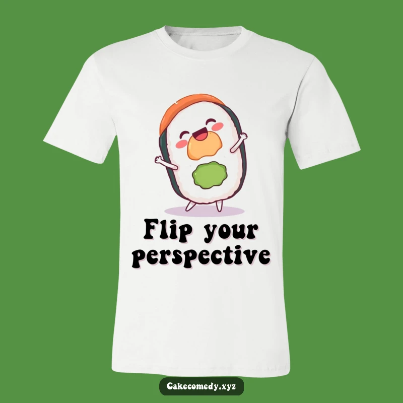 Funny Sushi Cartwheel T-Shirt: Gleeful Roll Wear for Fun Foodies