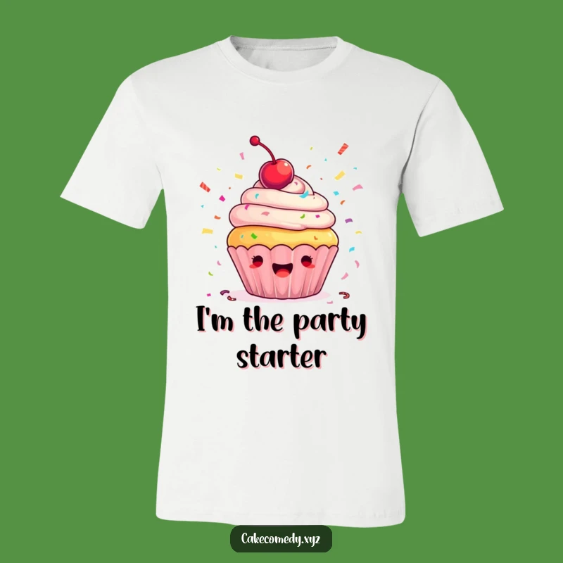 Funny Cupcake Confetti T-Shirt: Ecstatic Dessert Party Wear for Fun Occasions