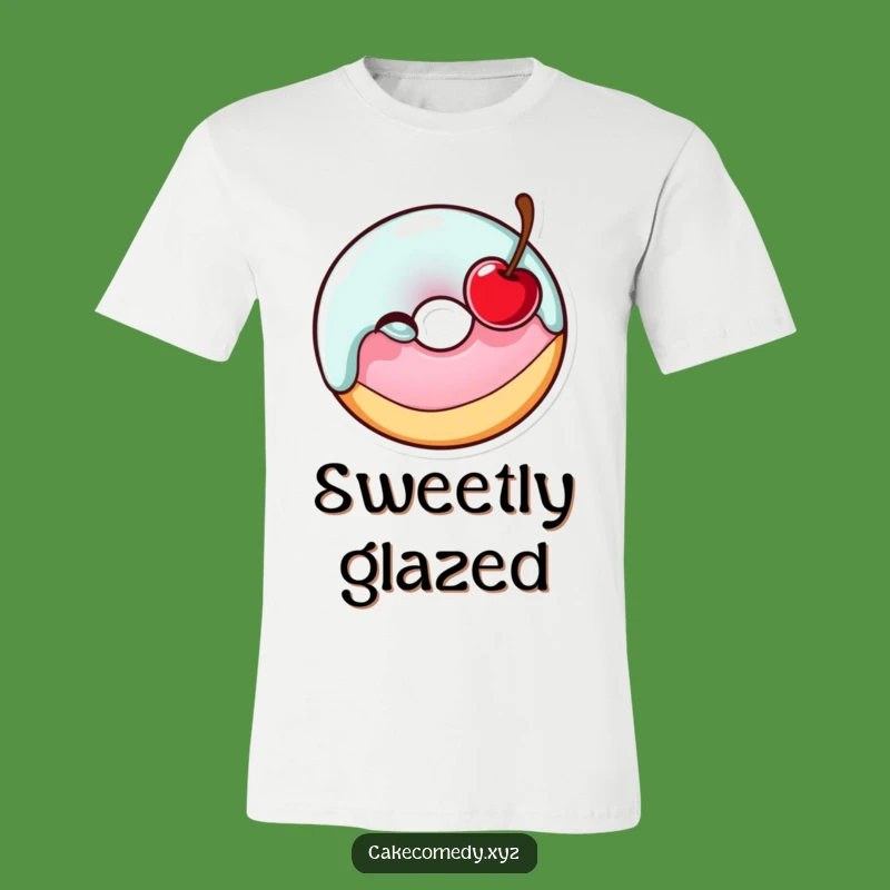 Funny Glazed Donut Winking Cherry T-Shirt - Hilarious Sweet Treat Apparel Gift