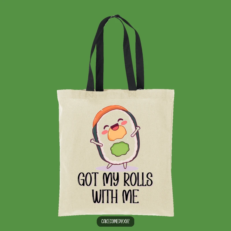 Funny Sushi Cartwheel Tote Bag: Gleeful Accessory for Fun Shoppers