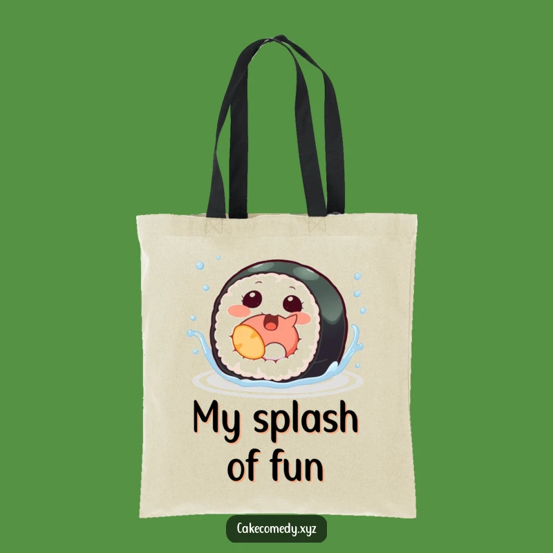 Funny Sushi Tote Bag: Giggling Roll with Fins, Practical & Playful Funny Gift